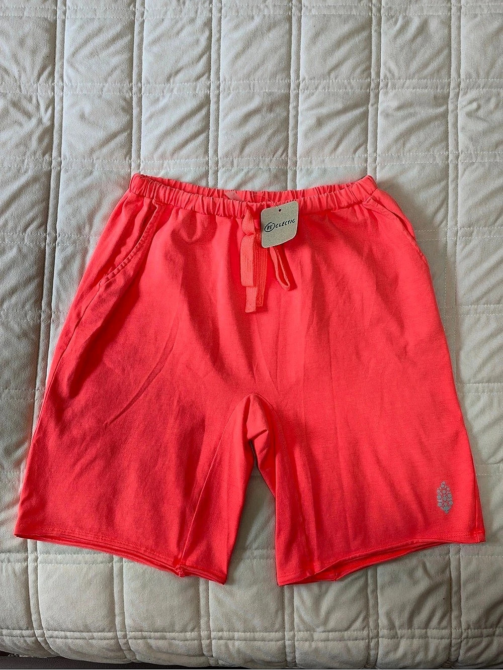 Free People FP Movement Neon Coral Bermuda Shorts XS NWT